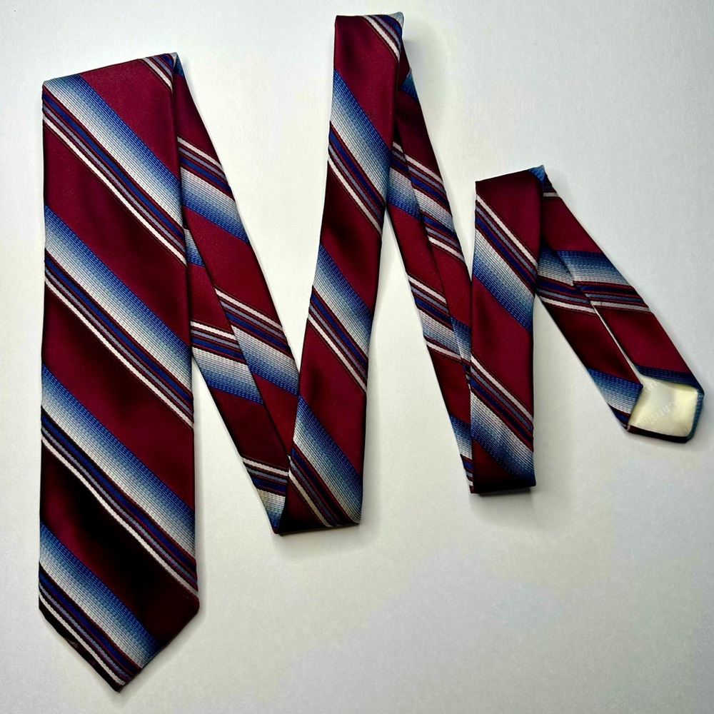 Vintage Christian Dior Cravates Classic Striped Polyester Tie